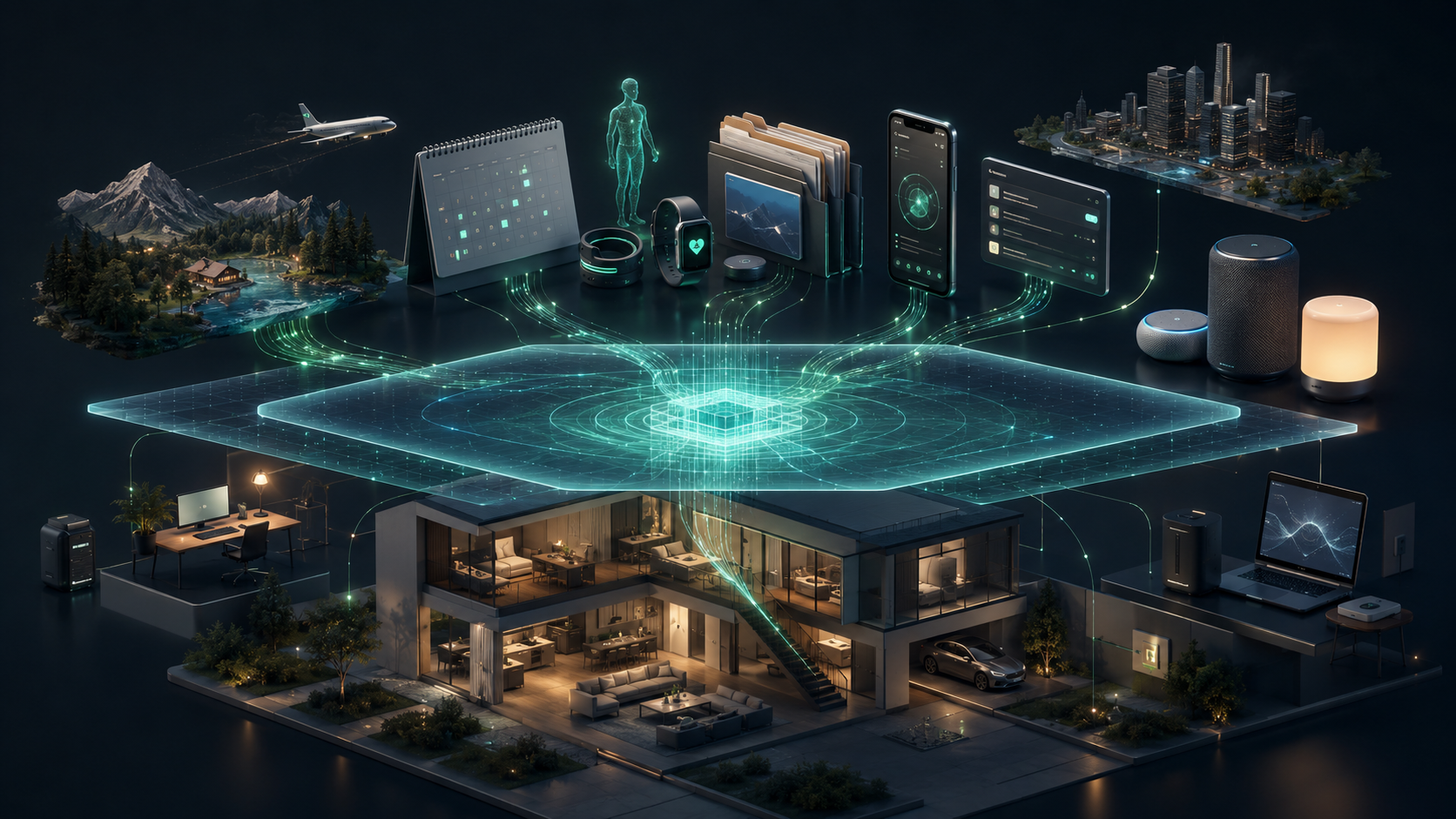 A personal intelligence layer connecting a household to models, tools, devices, data, and time.